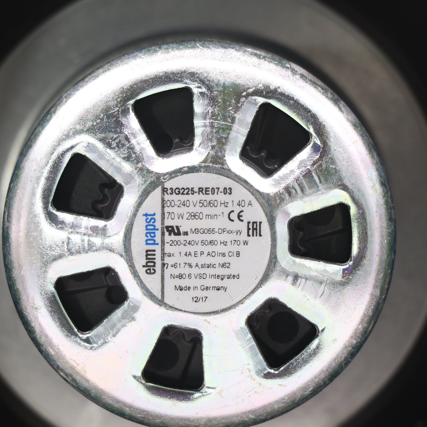 R3G225-RE07-03 550Pa Centrifugal Fan by ebm-papst