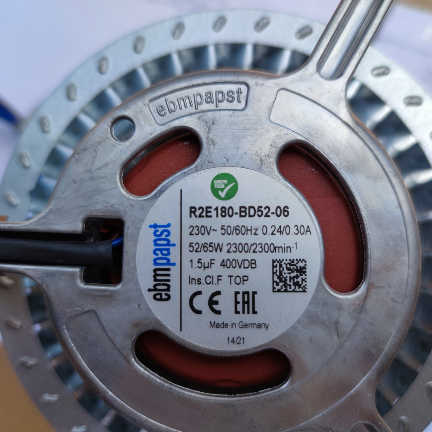 ebm-papst R2E180-BD52-06 350m³/h 2300RPM Industrial Fan