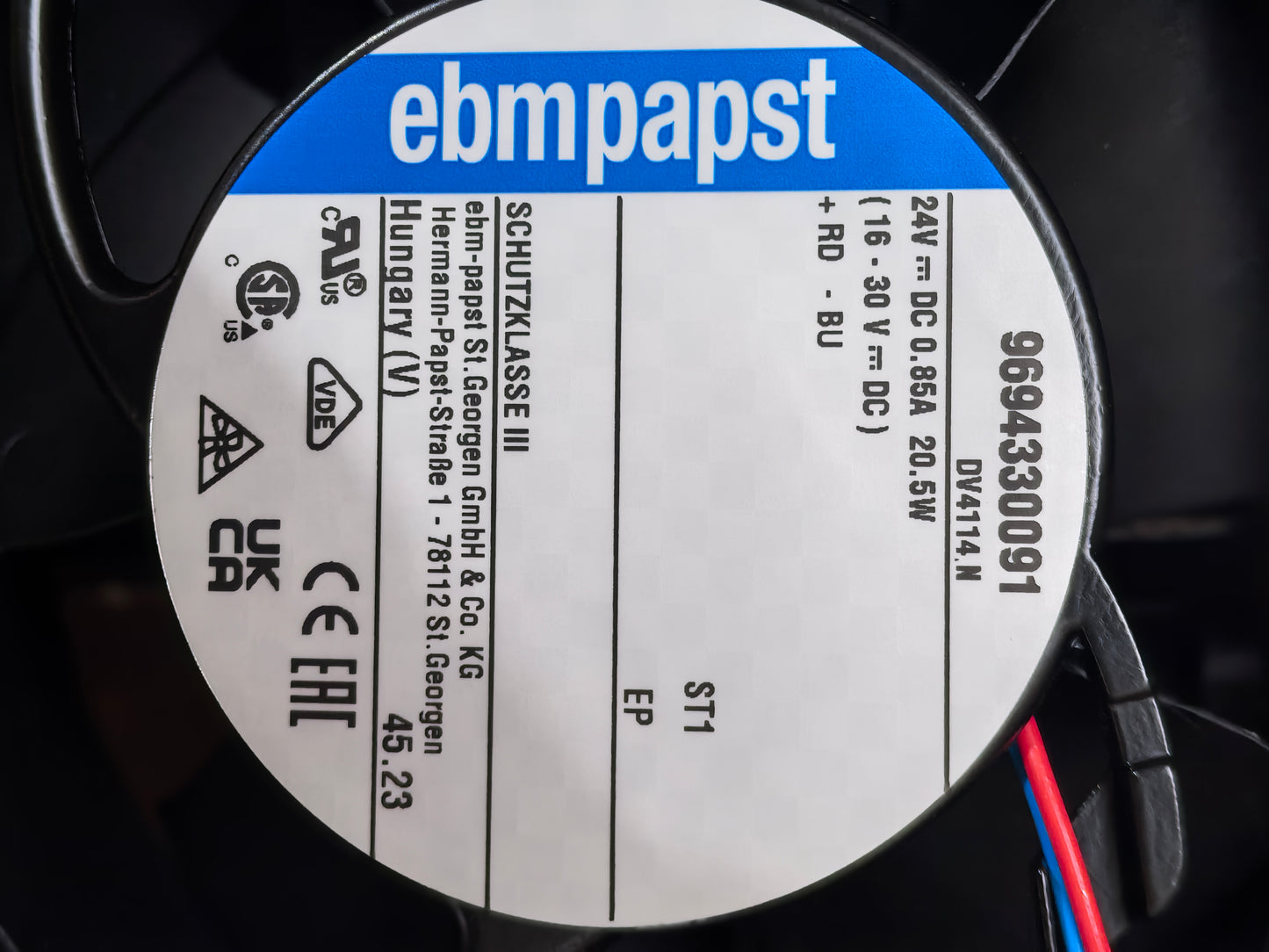 Compact Fan ebm-papst DV4114N 119*119*38mm