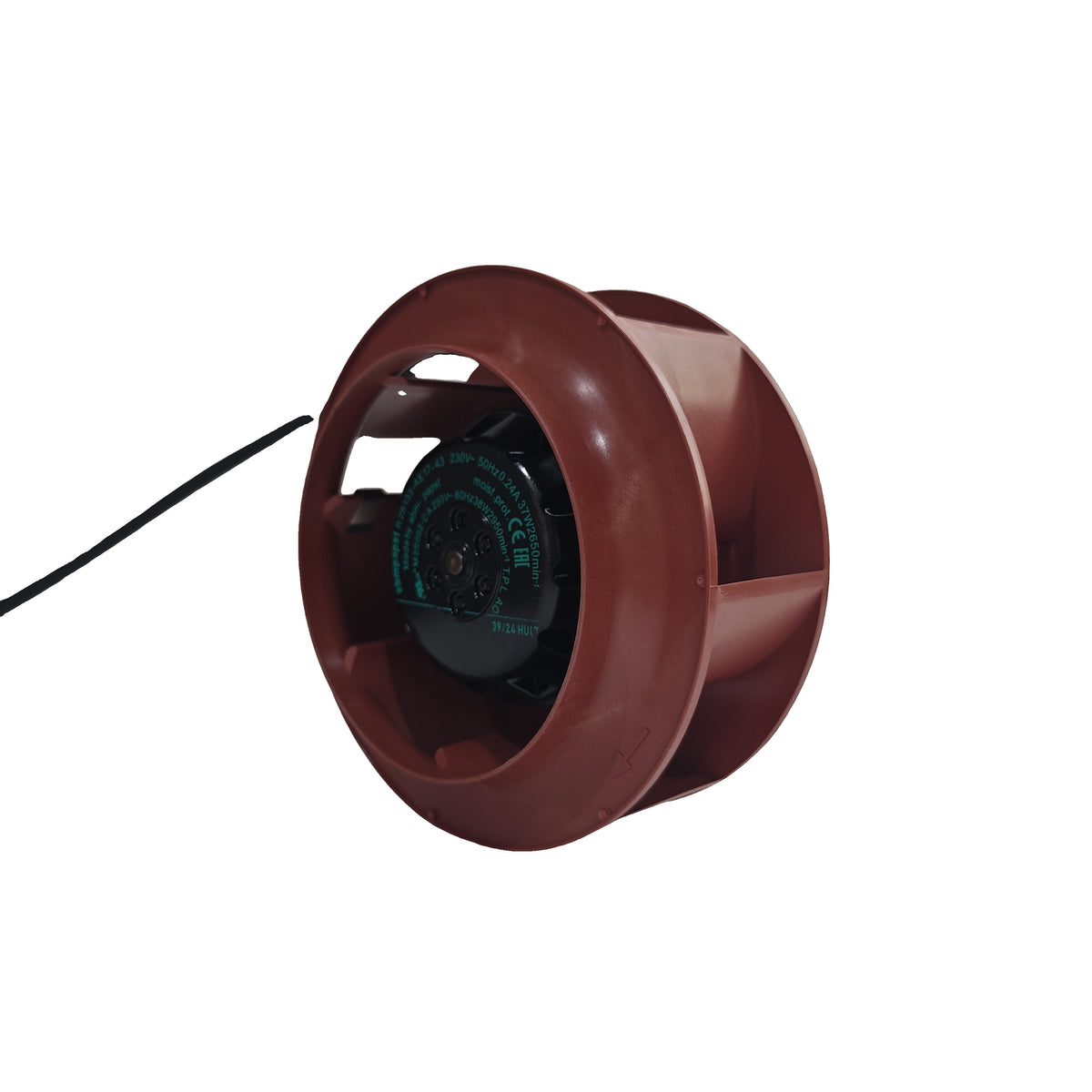 Side view of ebm-papst R2S133-AE17-43 centrifugal fan
