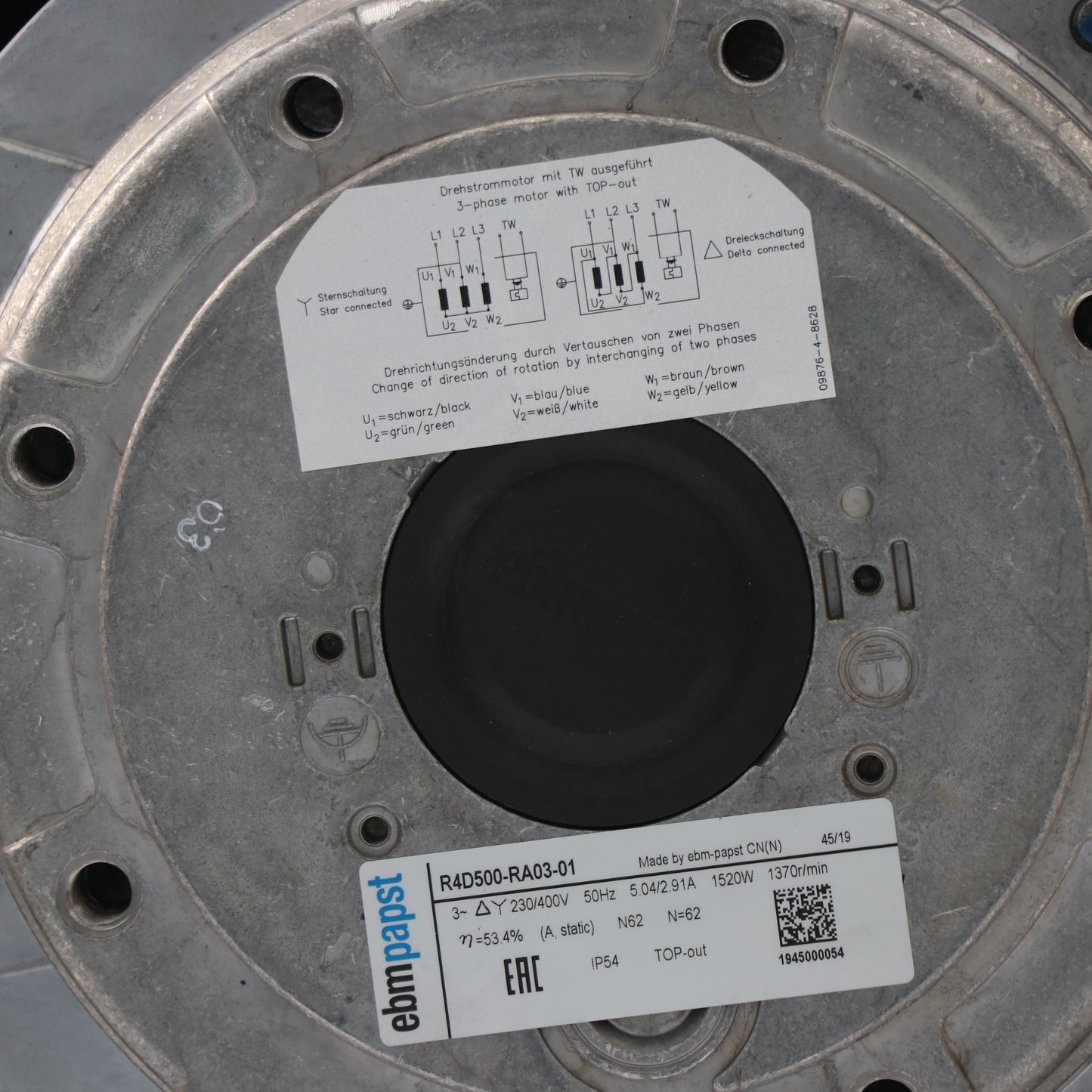 Industrial Fan ebm-papst R4D500-RA03-01 650Pa