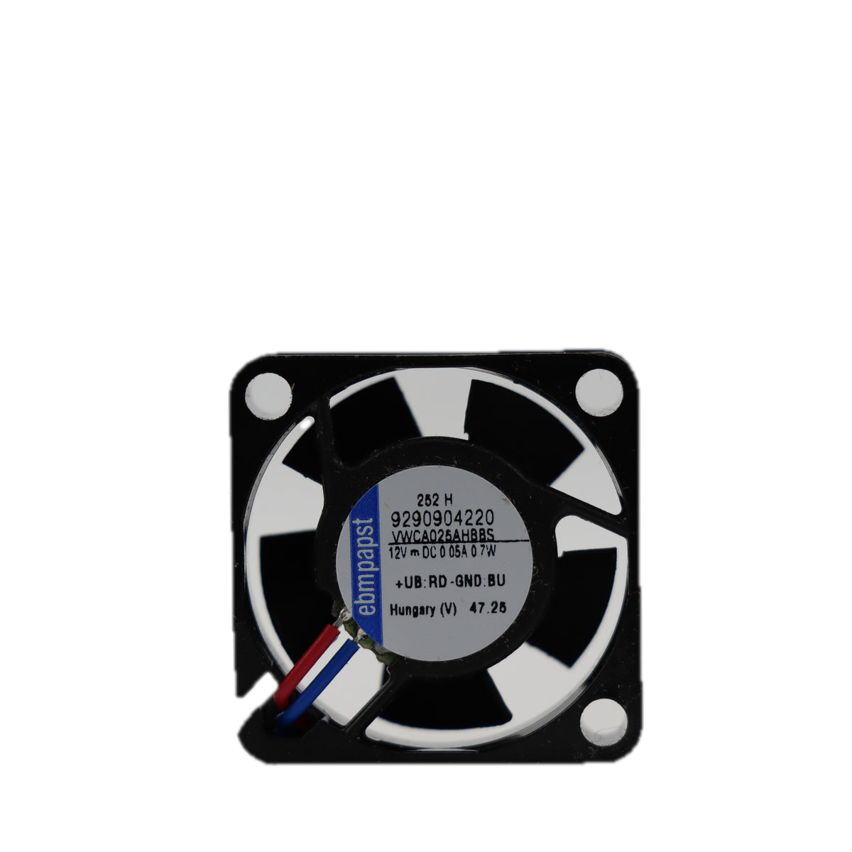 Back view of ebm-papst 252H compact fan