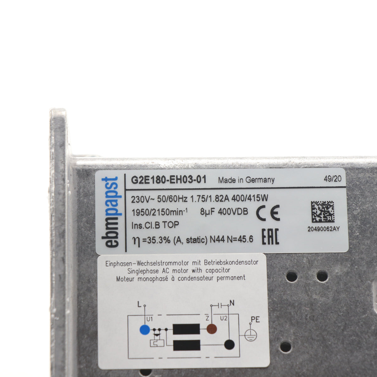 G2E180-EH03-01 Centrifugal Fan 1950RPM | ebm-papst