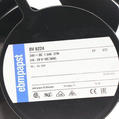 Nameplate detail of ebm-papst DV6224 centrifugal fan