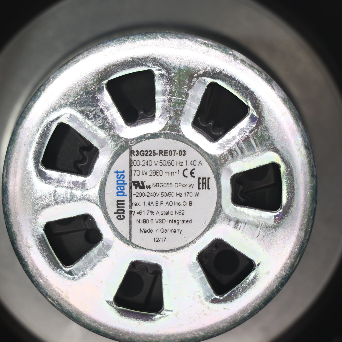 R3G225-RE07-03 550Pa Centrifugal Fan by ebm-papst