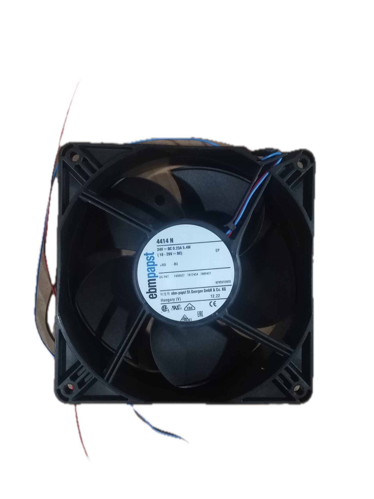 Back view of ebm-papst 4414N compact fan