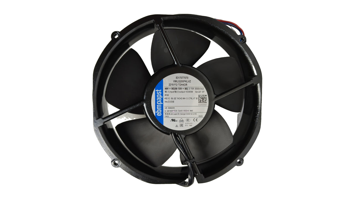 Front view of ebm-papst 2218F/2TDH4OR-227 compact fan