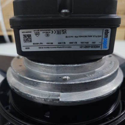 Nameplate detail of ebm-papst A6D630-AN01-01 axial fan