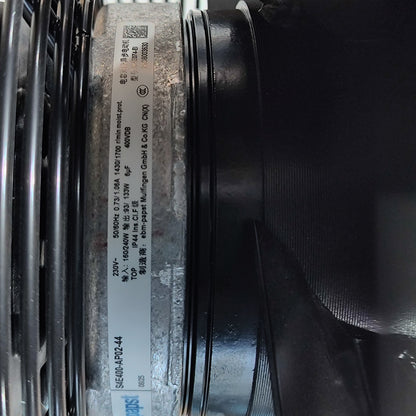 Nameplate detail of ebm-papst S4E400-AP02-44 axial fan