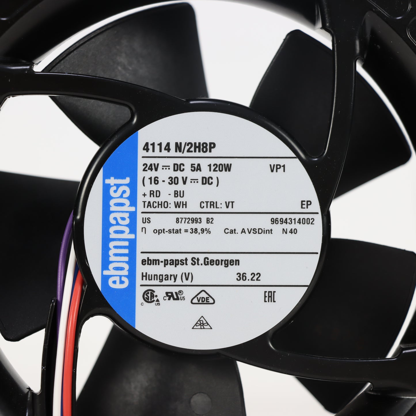 ebm-papst 120W 4114N/2H8P Compact Fan 1250Pa