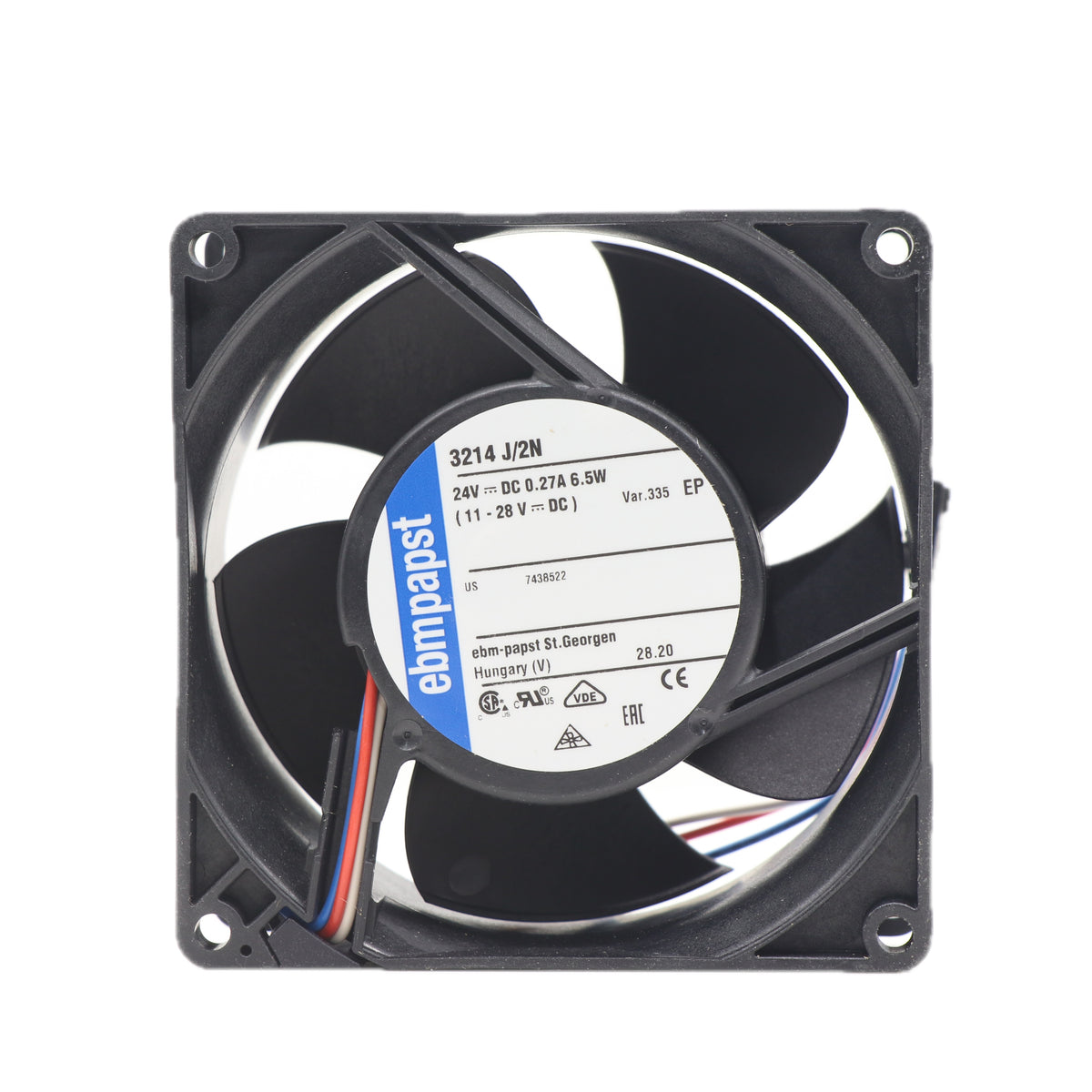 Back view of ebm-papst 3214J/2N-335 industrial fan