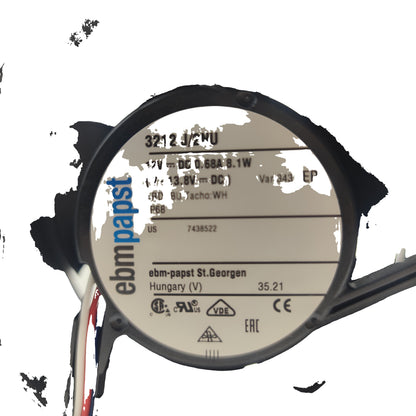 Nameplate detail of ebm-papst 3212J/2NU-343 compact fan
