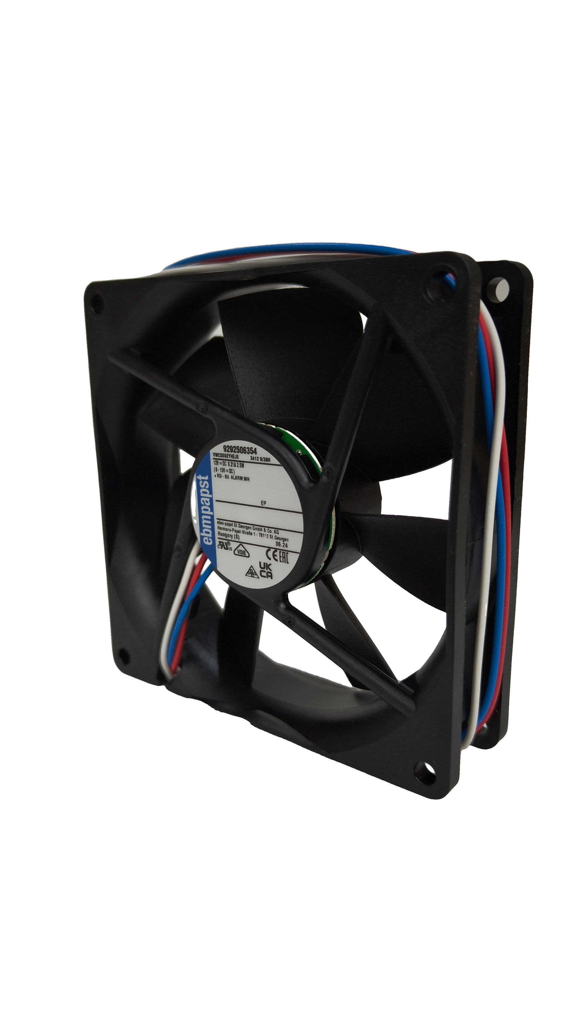 Side view of ebm-papst 3412N/39H compact fan