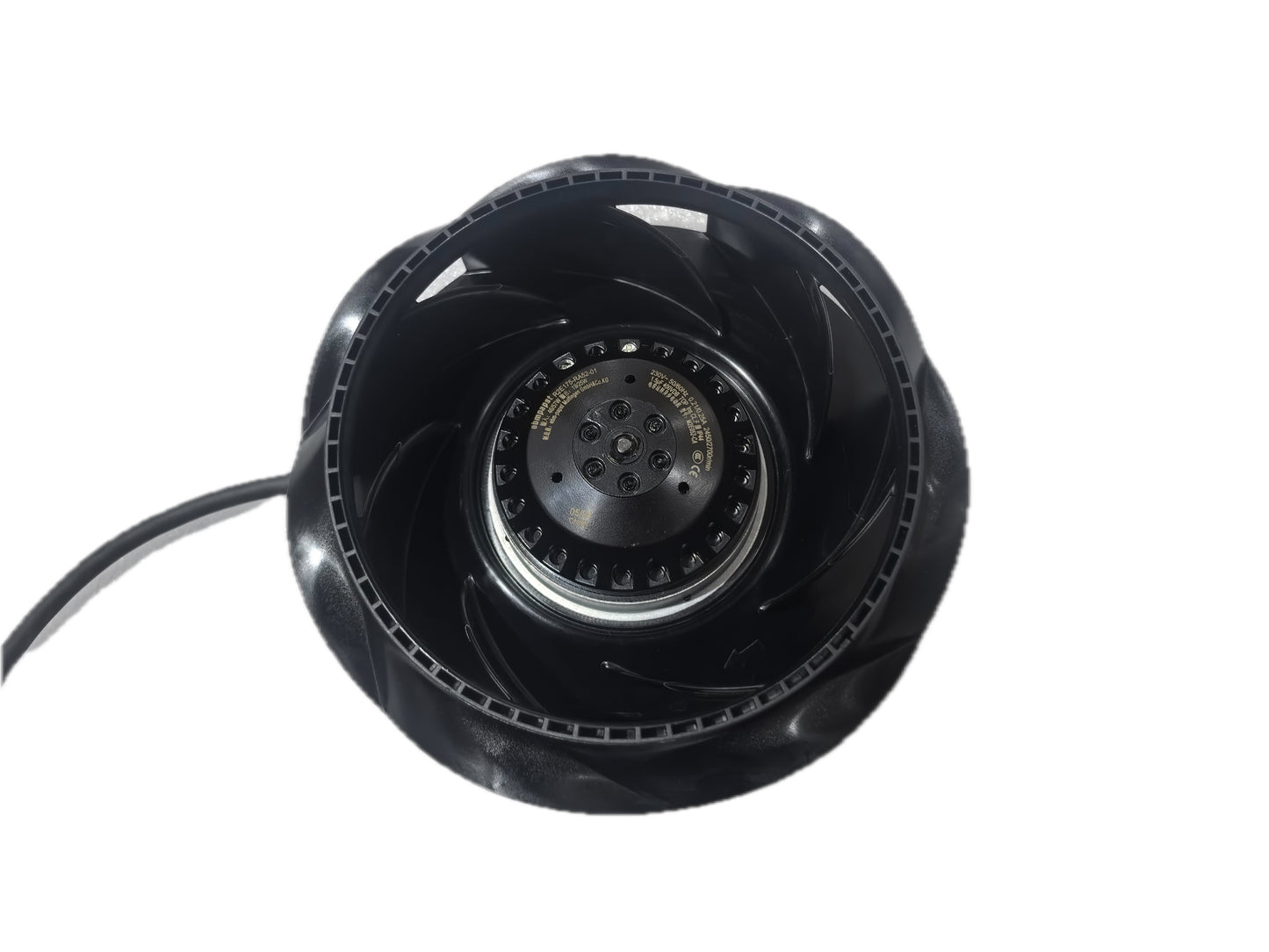 Front view of ebm-papst R2E175-RA52-01 centrifugal fan
