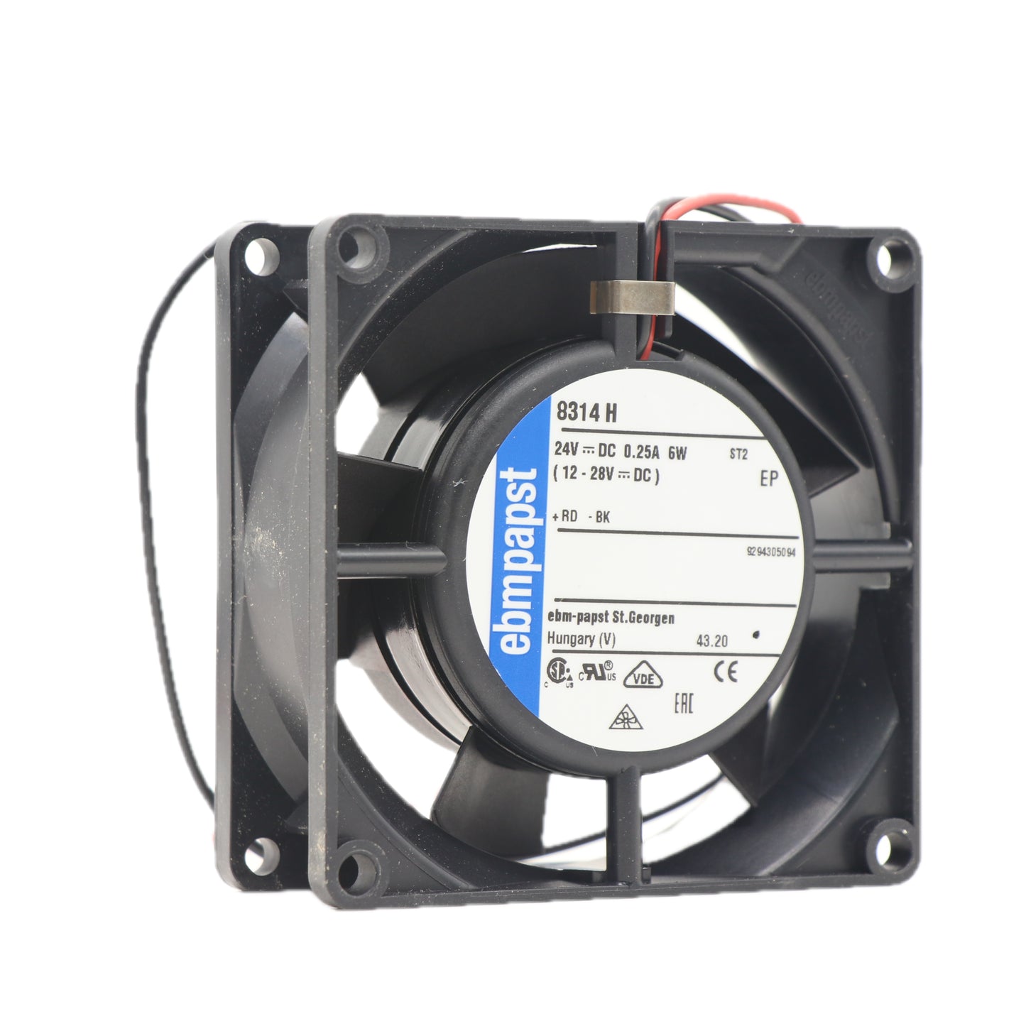 Back view of ebm-papst 8314H compact fan
