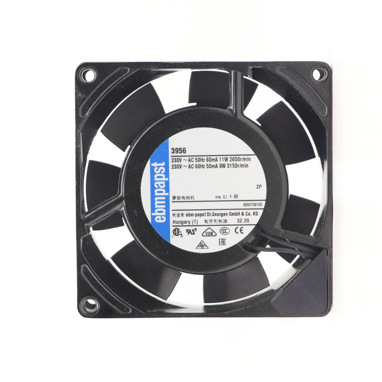 ebmpapst 3956 11W 92×92×25mm 230V Compact Fan - Equipment Cooling