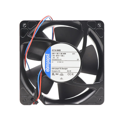 Front view of ebm-papst 4114NH5 compact fan