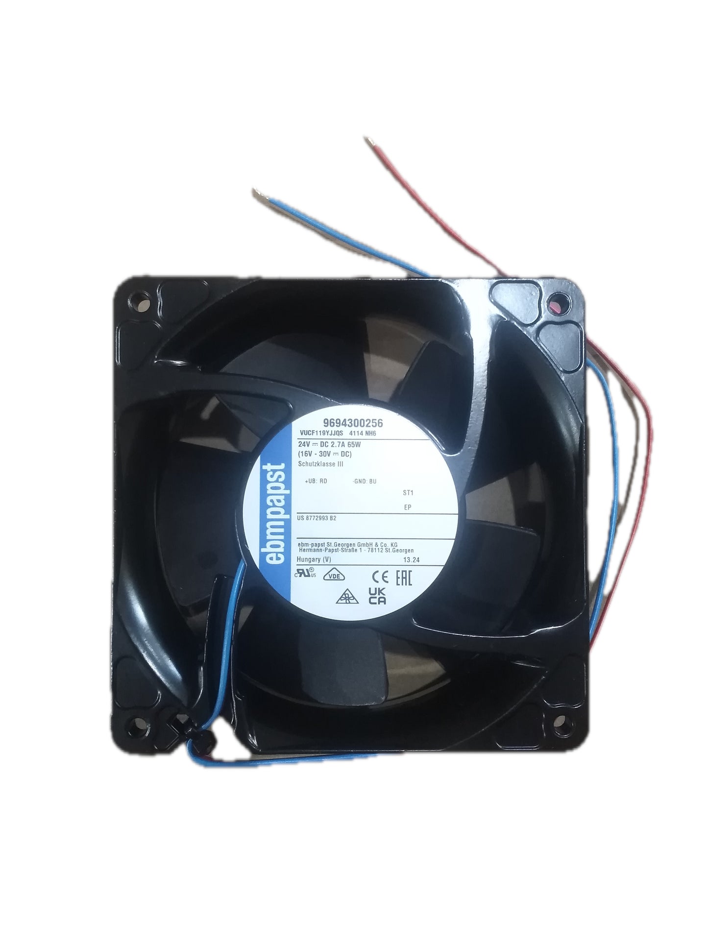Back view of ebm-papst 4114NH6 compact fan