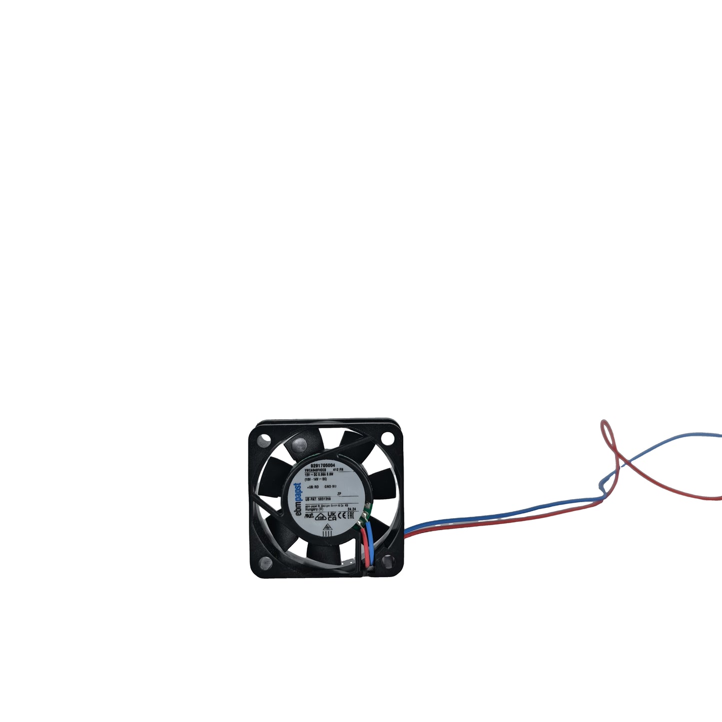 Front view of ebm-papst 412FH compact fan