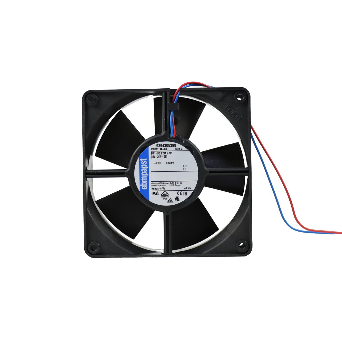 Back view of ebm-papst 4314U compact fan