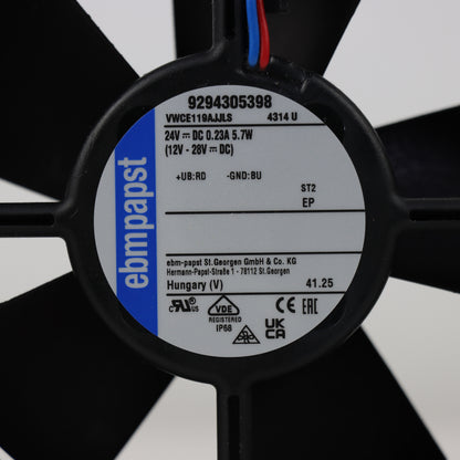 Nameplate detail of ebm-papst 4314U compact fan