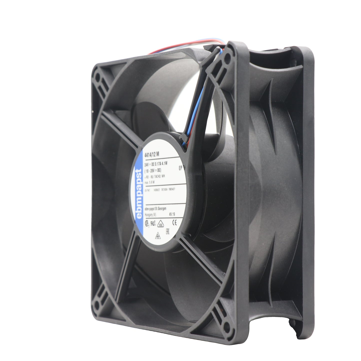 Side view of ebm-papst 4414/12M compact fan