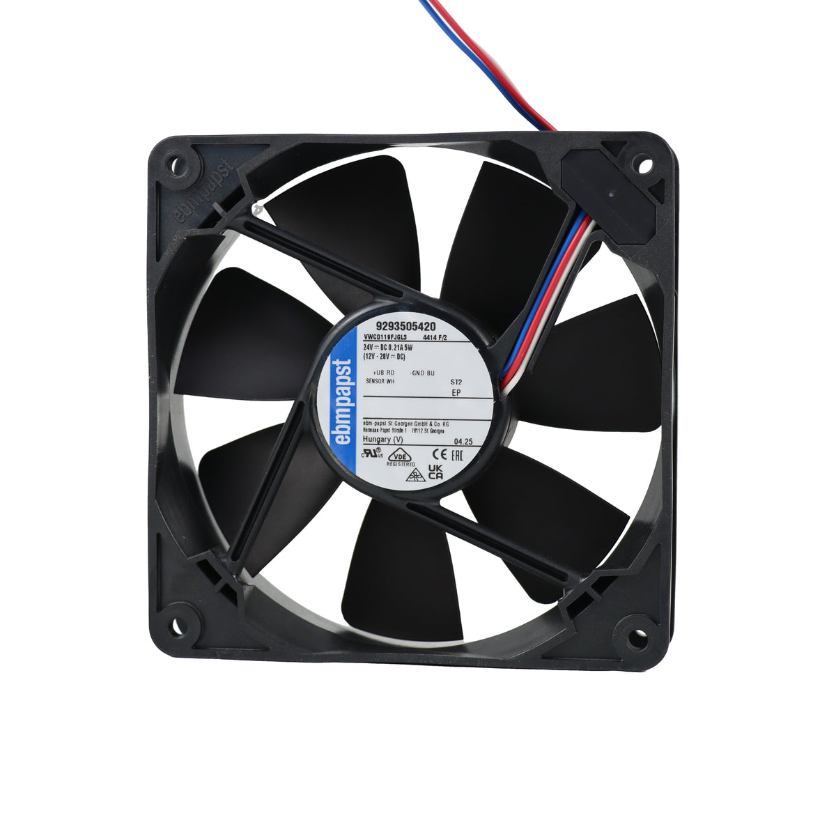 Front view of ebm-papst 4414F/2 compact fan