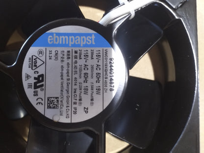 Nameplate detail of ebm-papst 4606ZH compact fan