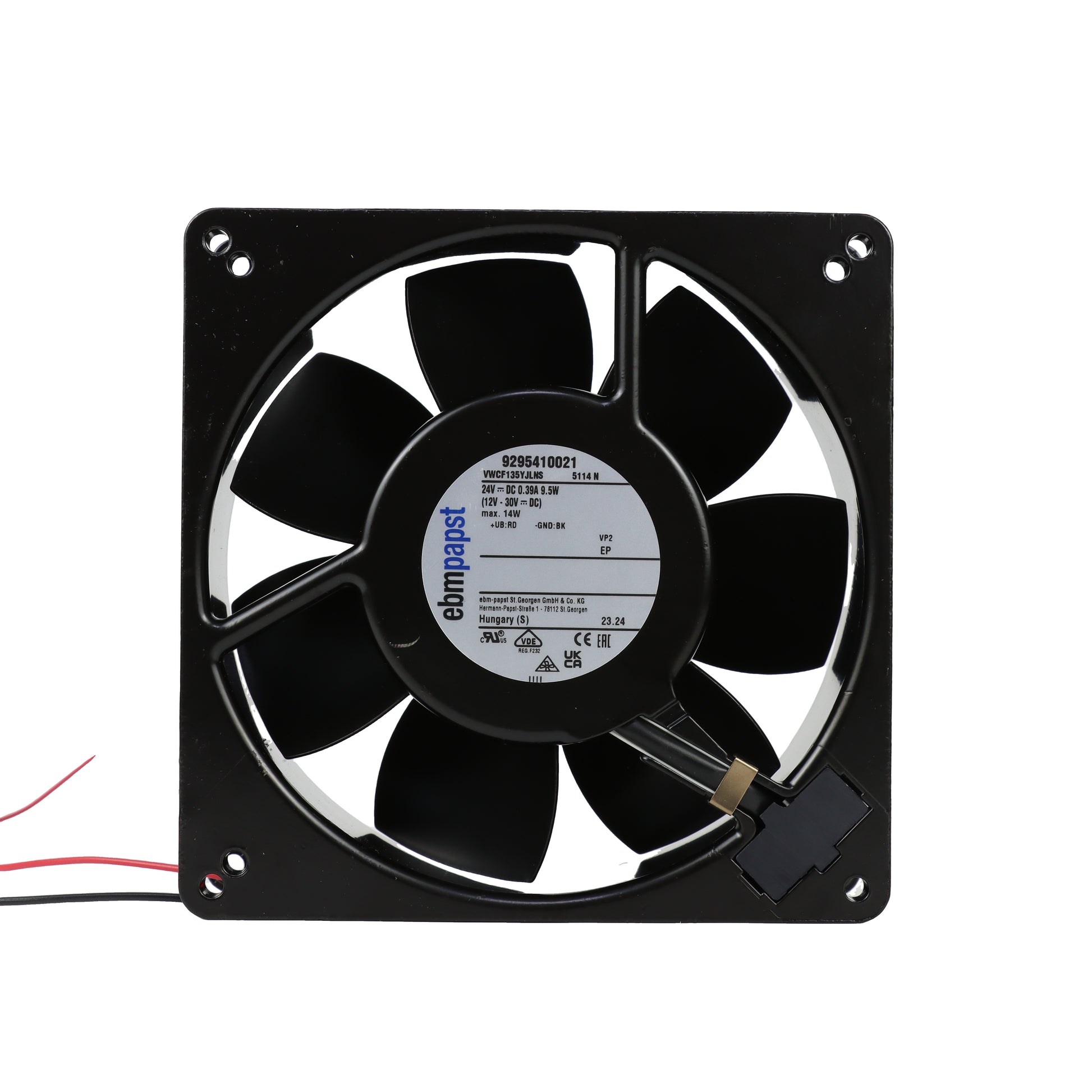 Front view of ebm-papst 5114N compact fan