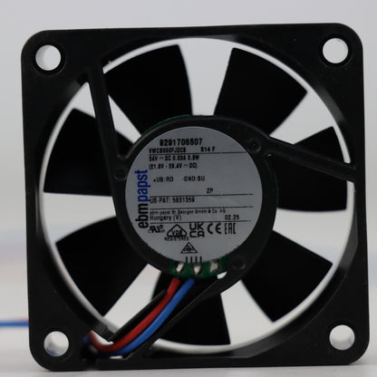 Nameplate detail of ebm-papst 514F compact fan