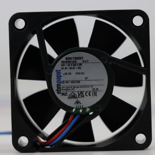 Nameplate detail of ebm-papst 514F compact fan