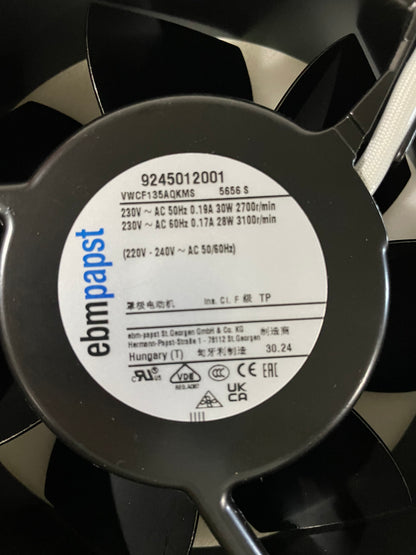 ebmpapst 5656S Compact Fan 135*135*38mm 230V 2700RPM 240m³/h 30W