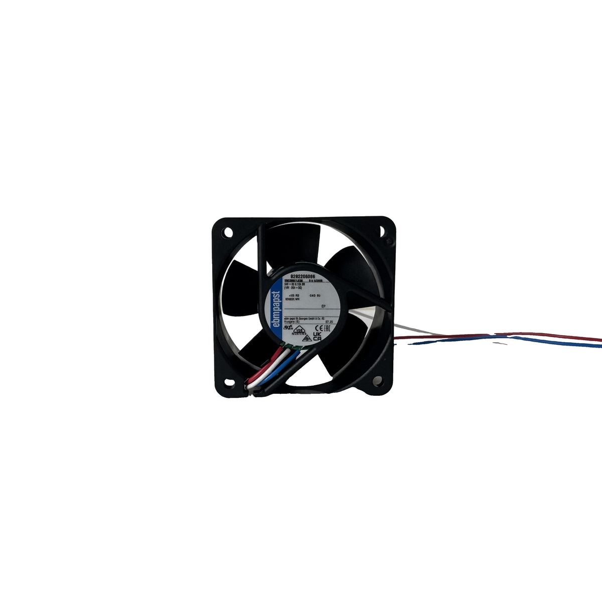 Front view of ebm-papst 614N/2HHR compact fan