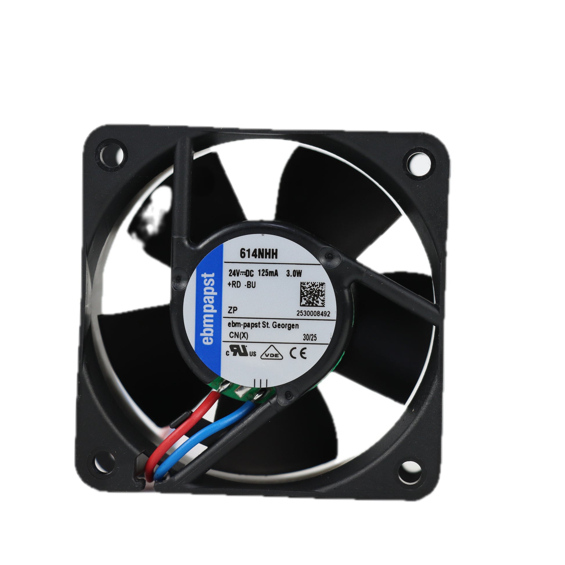 Back view of ebm-papst 614NHH compact fan