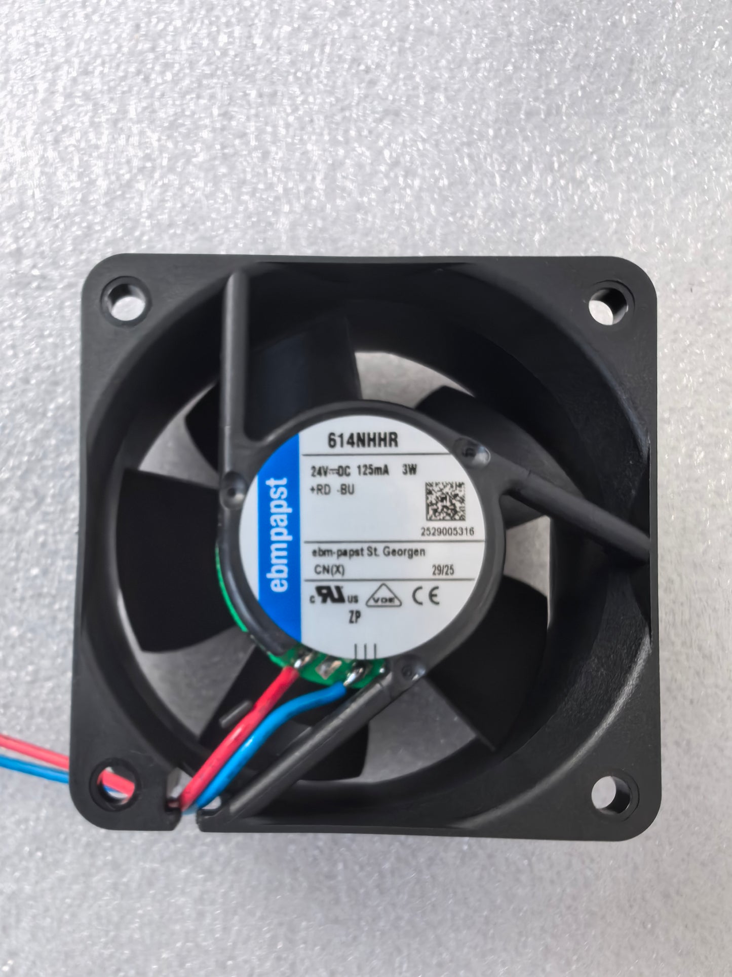 ebmpapst 614NHHR 60×60×25mm 6850RPM Compact Fan for Siemens VFD Cooling