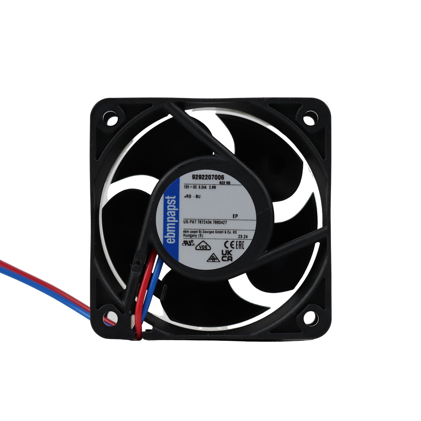 Front view of ebm-papst 622HH compact fan