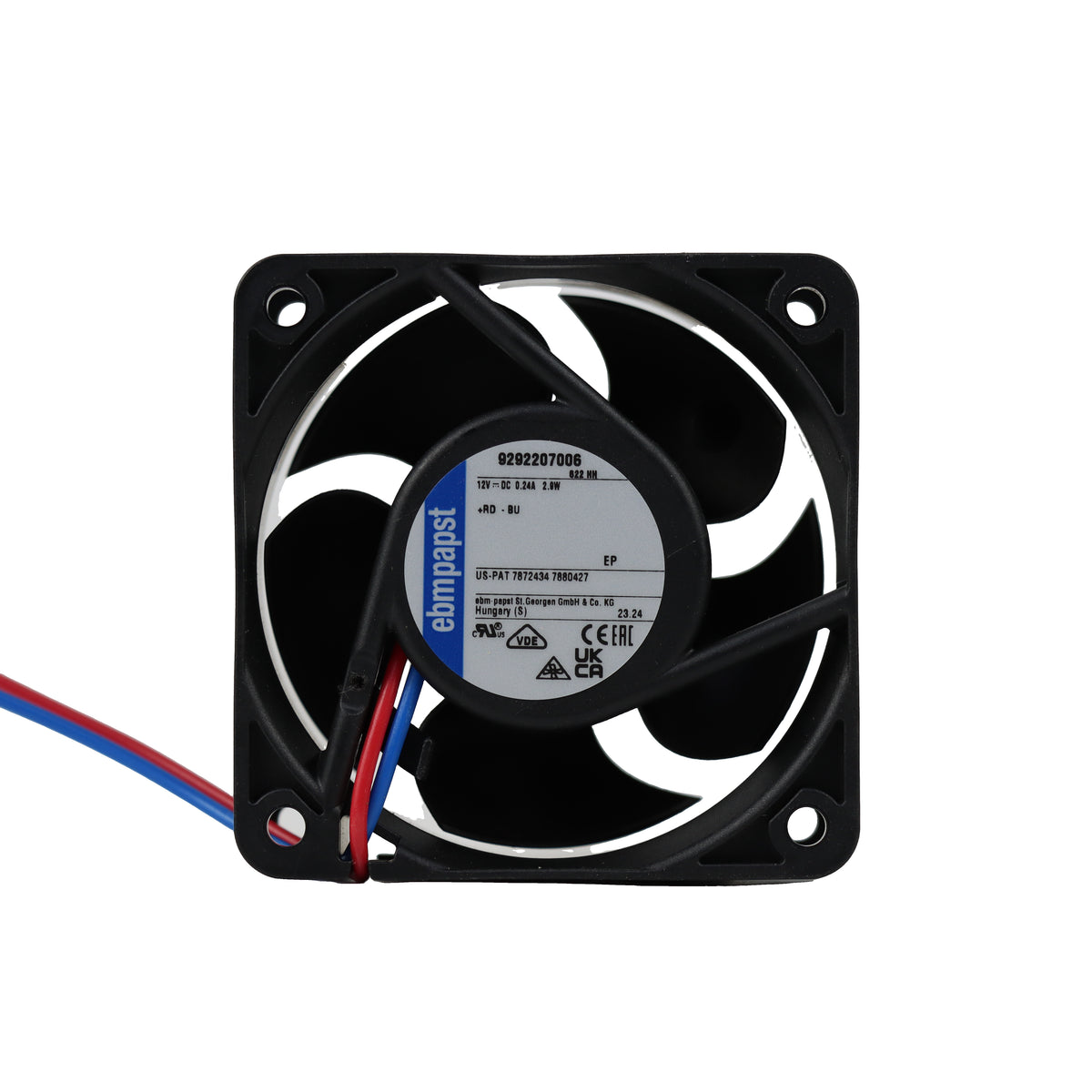 Front view of ebm-papst 622HH compact fan