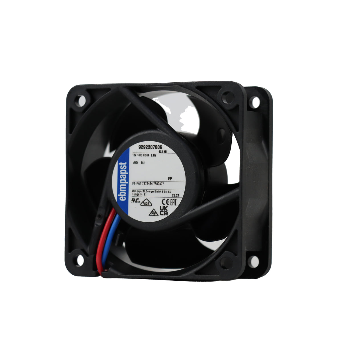 Back view of ebm-papst 622HH compact fan