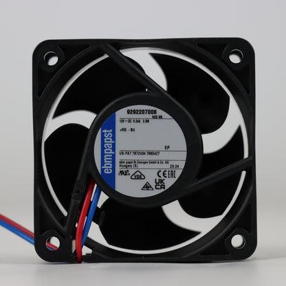 Nameplate detail of ebm-papst 622HH compact fan