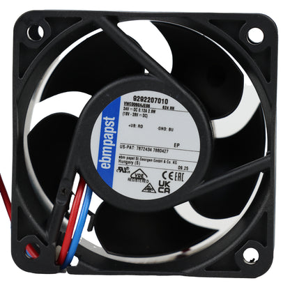 Front view of ebm-papst 624HH compact fan