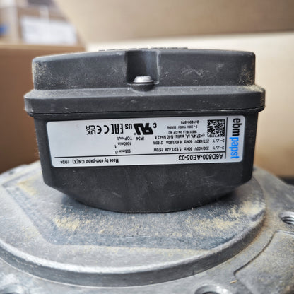 Nameplate detail of ebm-papst A6D800-AE05-03 axial fan