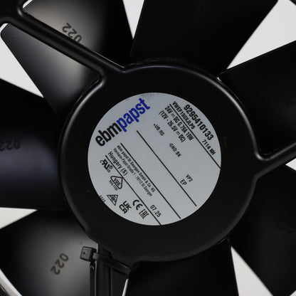 Nameplate detail of ebm-papst 7114NH compact fan