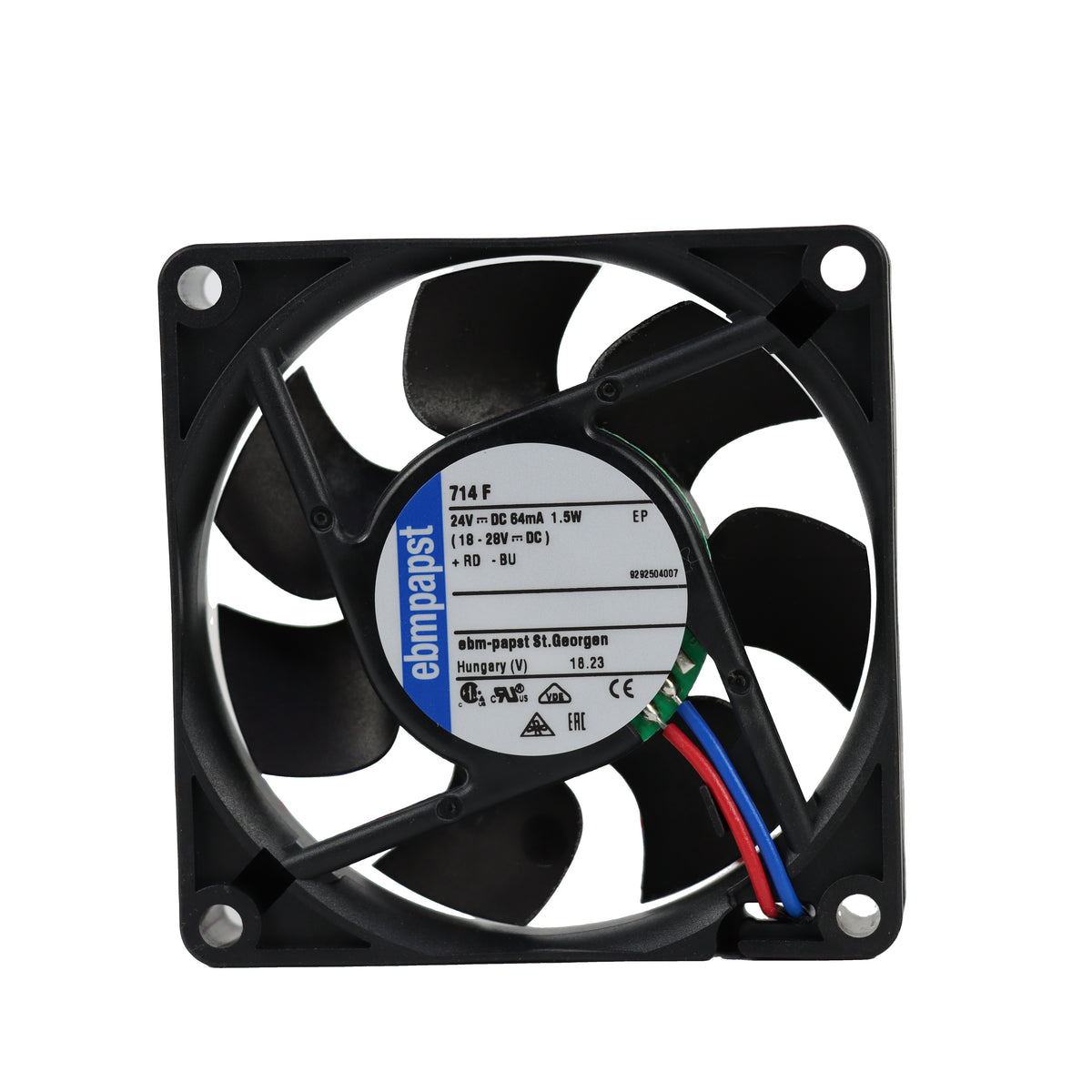 Back view of ebm-papst 714F compact fan