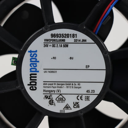 Nameplate detail of ebm-papst 3214JH4 compact fan