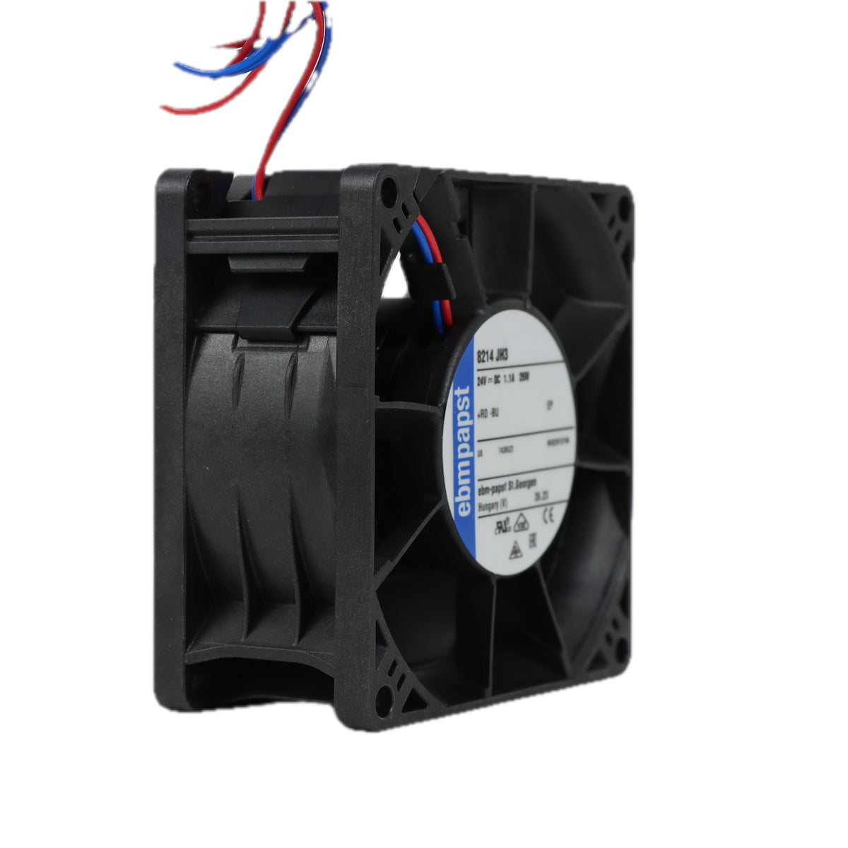 Front view of ebm-papst 8214JH3 compact fan