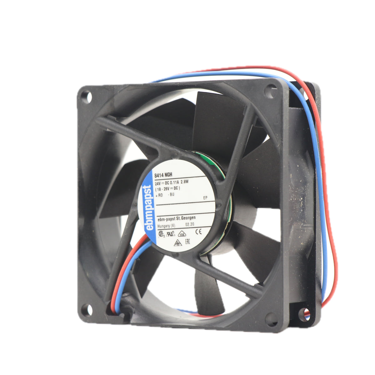 Back view of ebm-papst 8414NGH compact fan