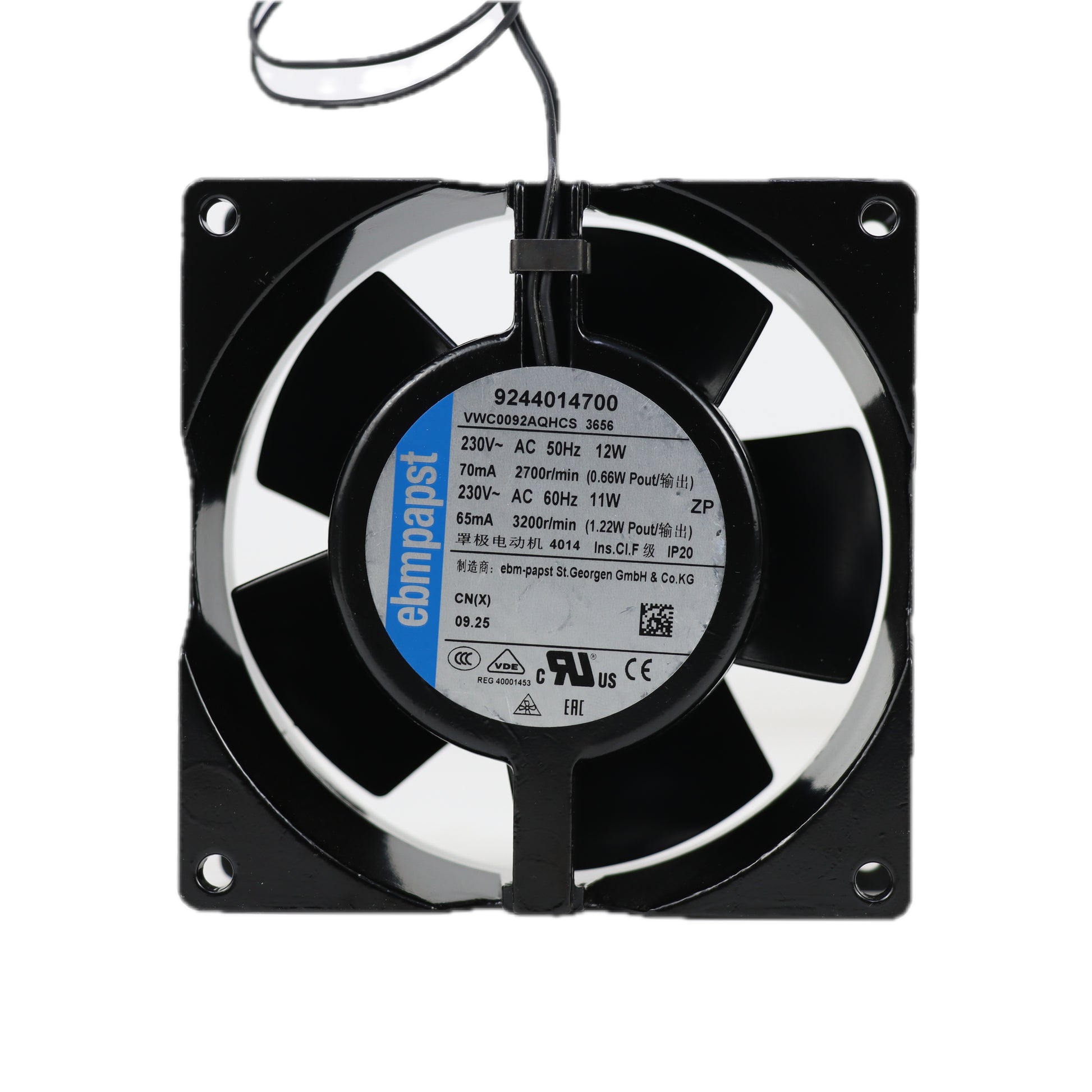 Back view of ebm-papst 3656 compact fan