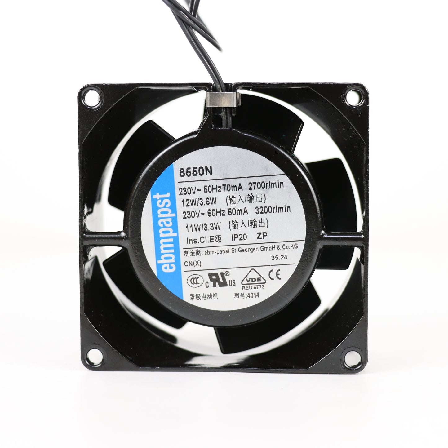 ebmpapst 8550N Compact Fan 230V 44m³/h for High-temperature Fan Applications