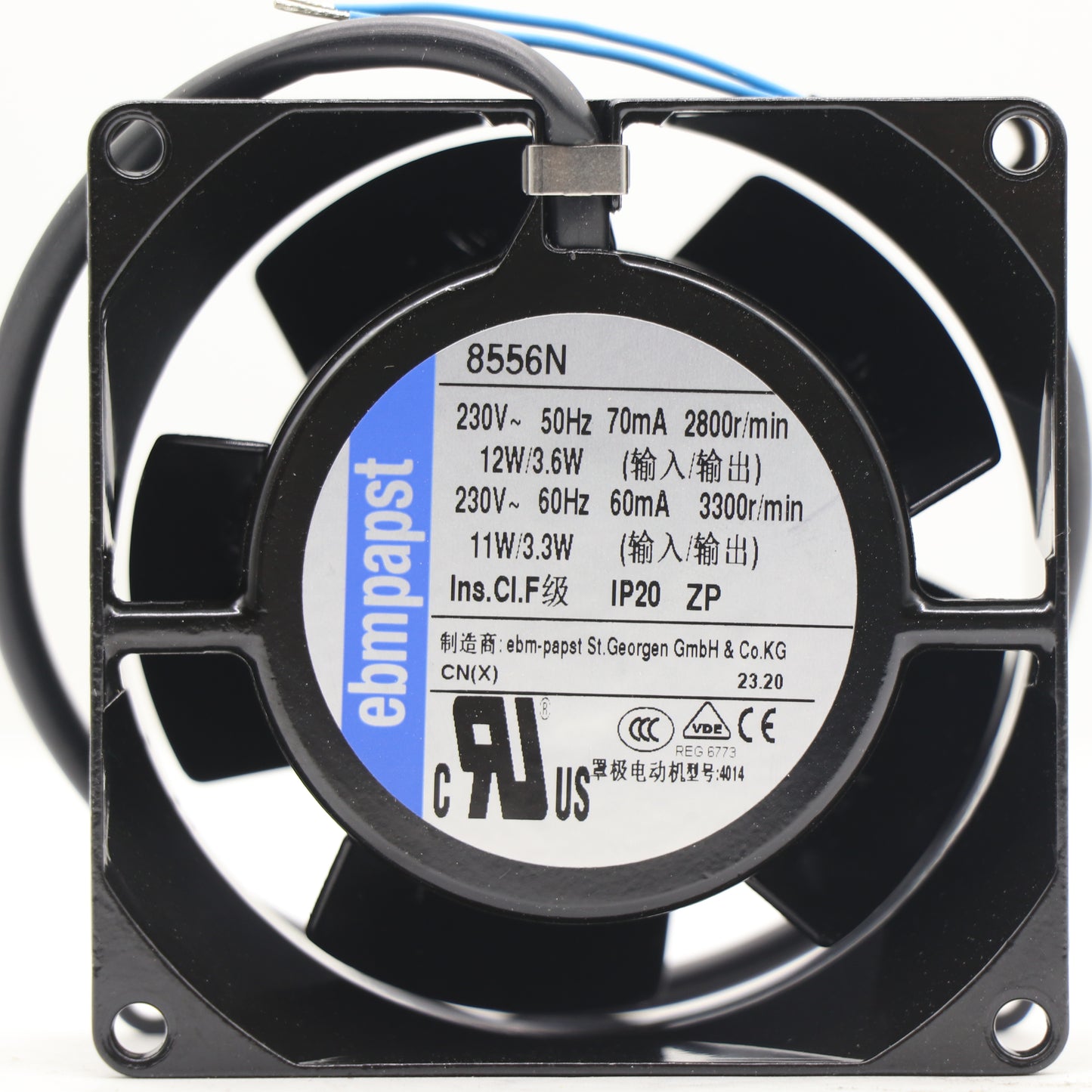 ebm-papst 8556N AC Axial Compact Fan 230V 80×80×38mm