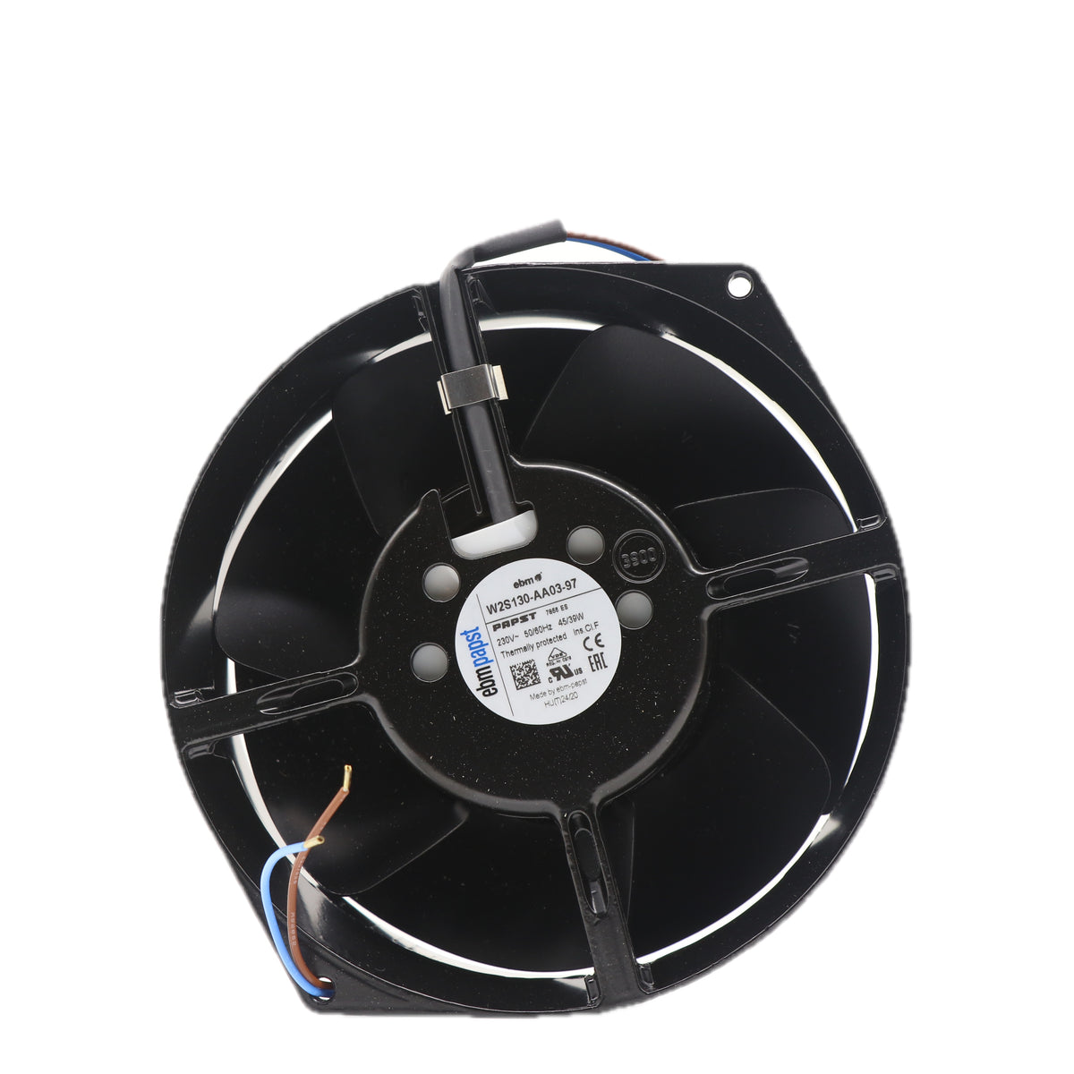Back view of ebm-papst W2S130-AA03-97 axial fan
